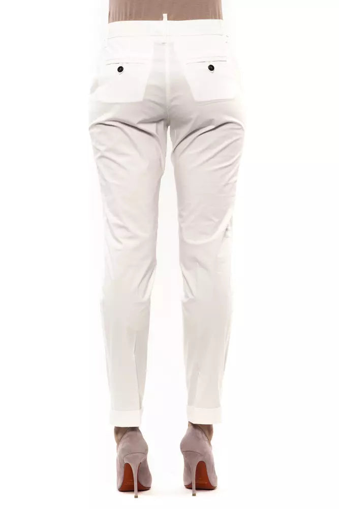 Peserico White Cotton Women Pants