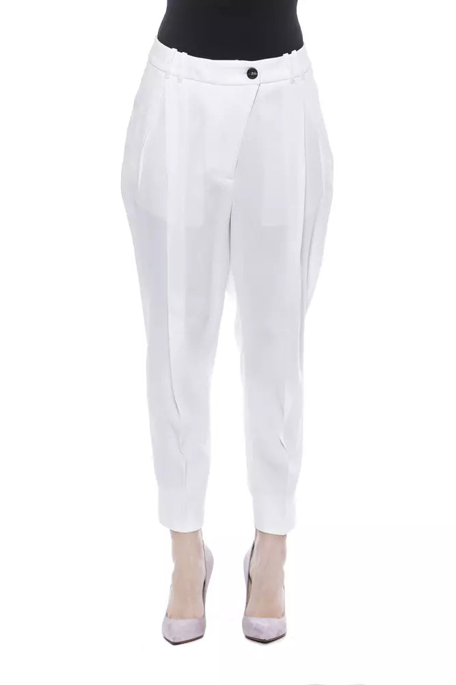 Peserico White Viscose Women's Trouser