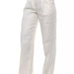 Peserico White Flax Women Palazzo Pant