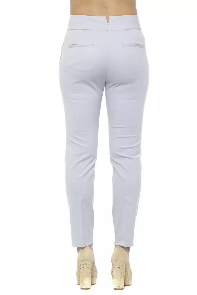 Peserico Light-Blue Cotton Women Trouser