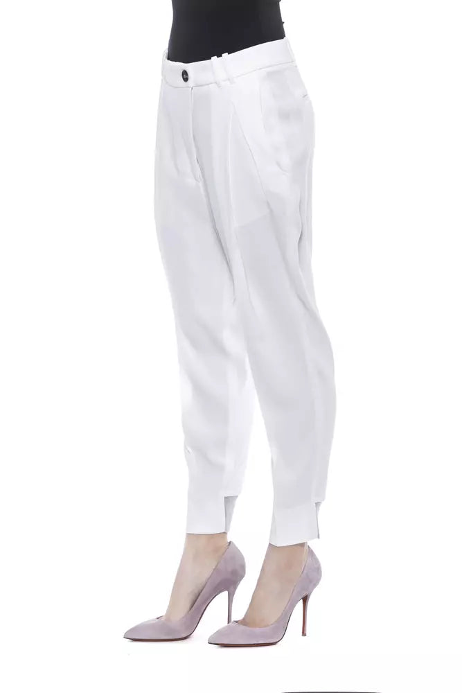 Peserico White Viscose Women's Trouser