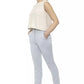 Peserico Light-Blue Cotton Women Trouser