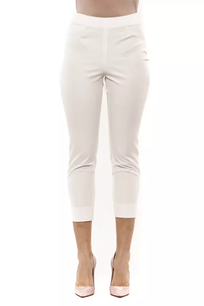 Peserico White Cotton Women Trouser