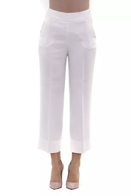 Peserico White Viscose Women Pants