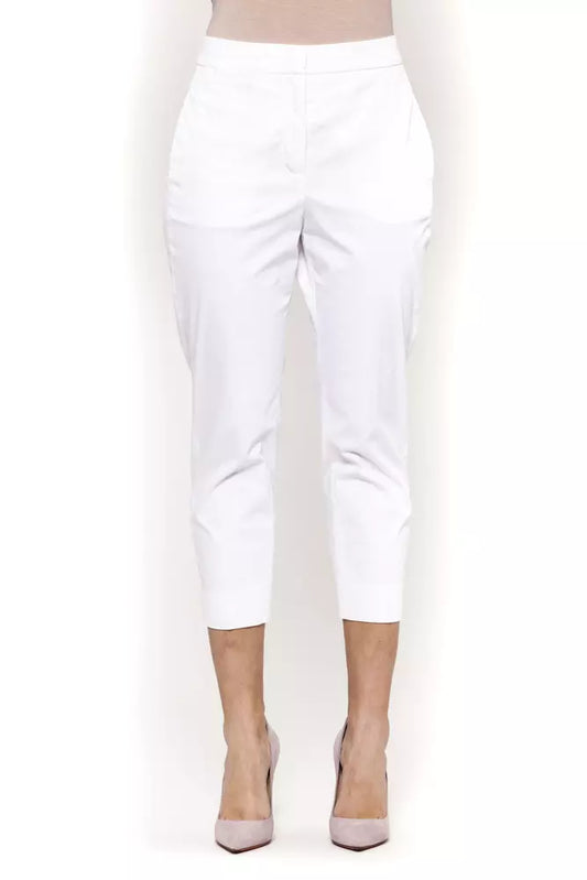 Peserico White Cotton Women Trouser