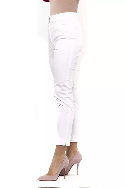 Peserico White Cotton Women Trouser