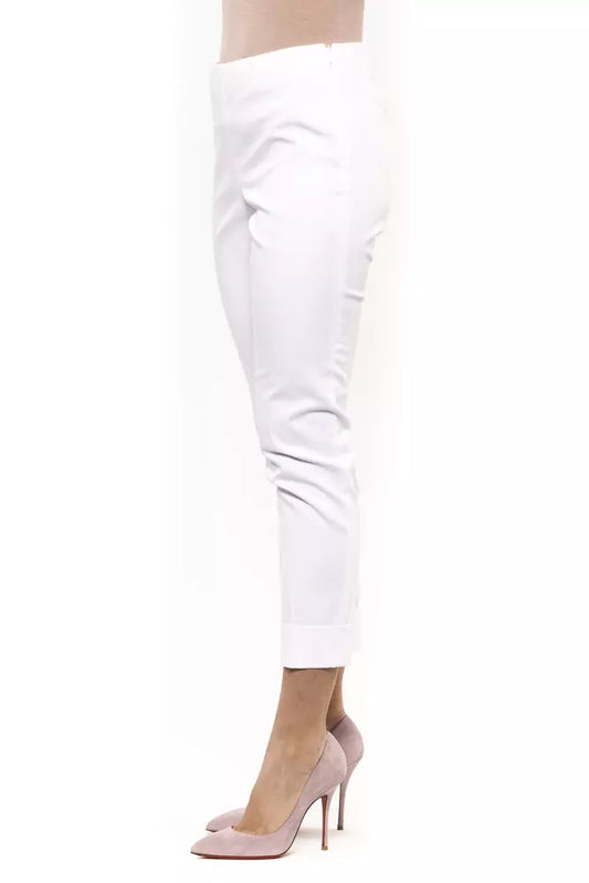 Peserico White Cotton Women Trouser