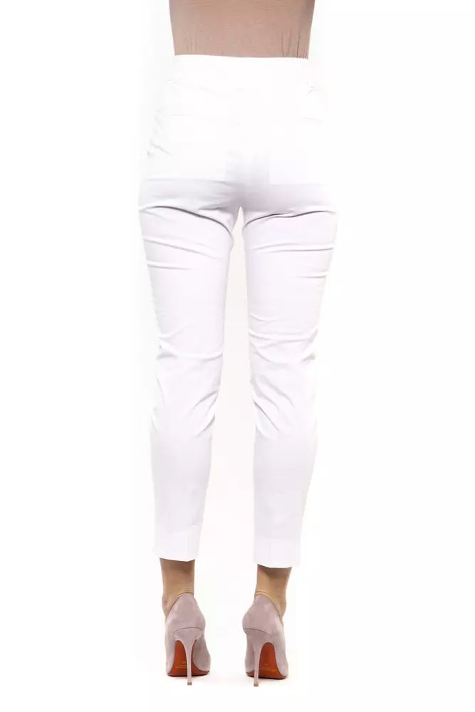 Peserico White Cotton Women Trouser