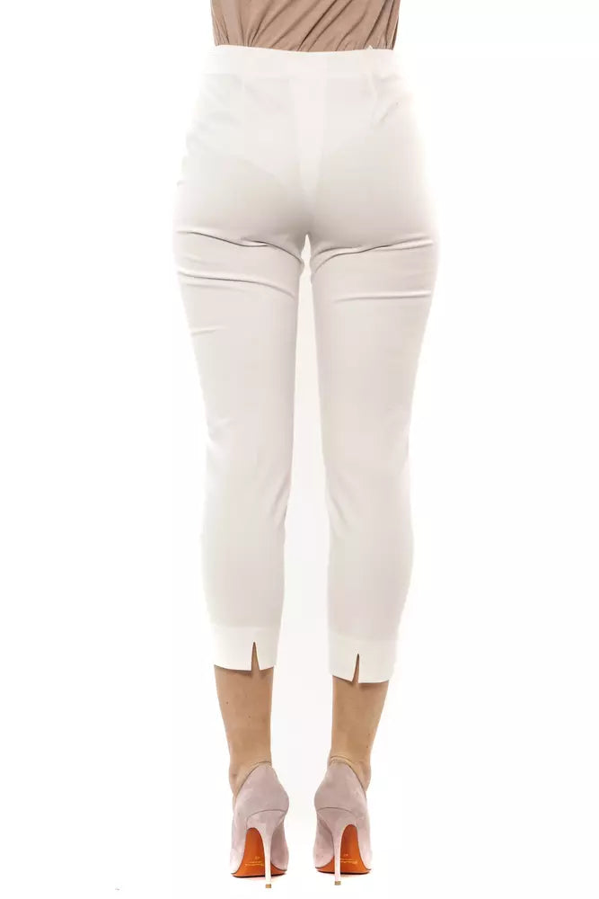 Peserico White Cotton Women Trouser