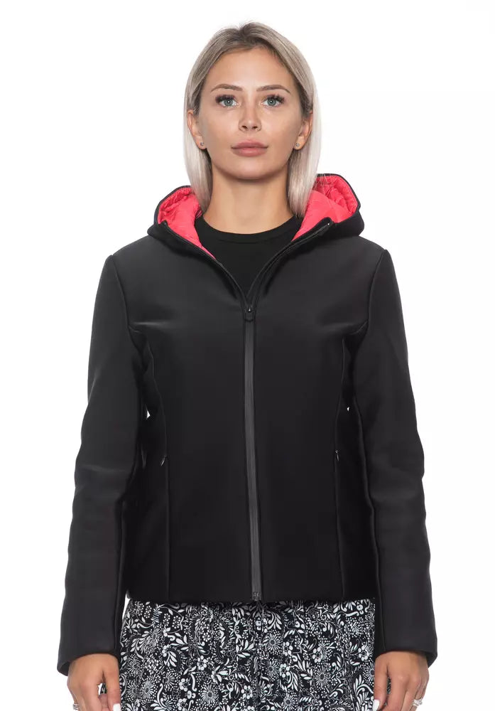 Sandro Ferrone Black Polyester Women Jacket