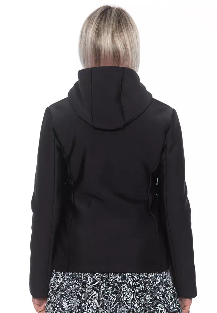 Sandro Ferrone Black Polyester Women Jacket