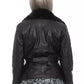 Sandro Ferrone Black Polyurethane Women Jacket