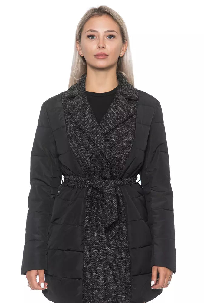 Sandro Ferrone Black Polyester Women Jacket