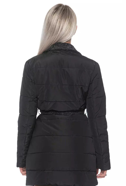 Sandro Ferrone Black Polyester Women Jacket