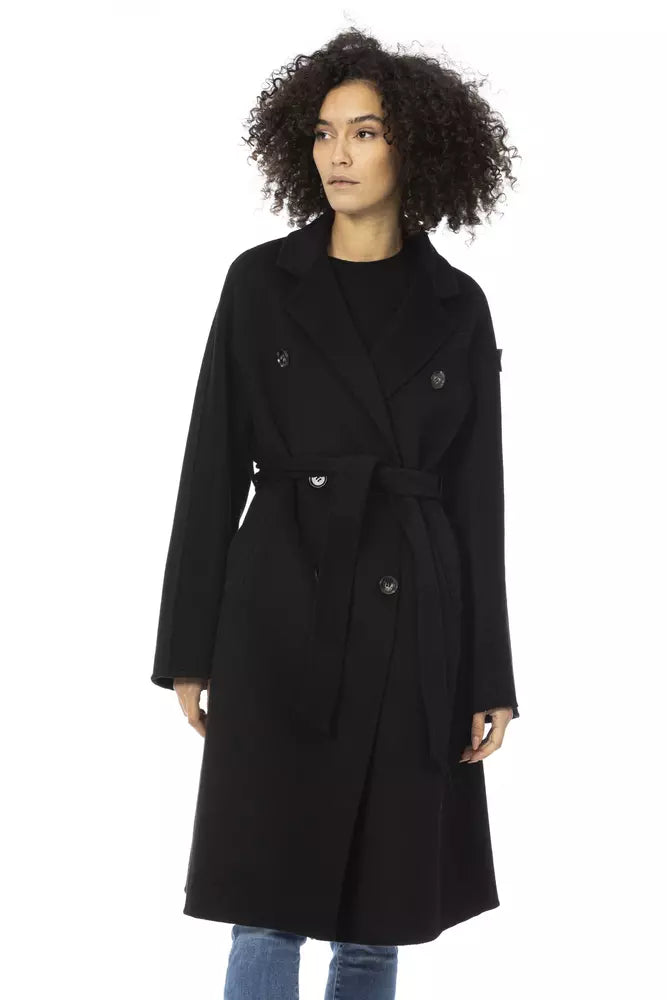 Baldinini Trend Black Wool Women Trench Coat