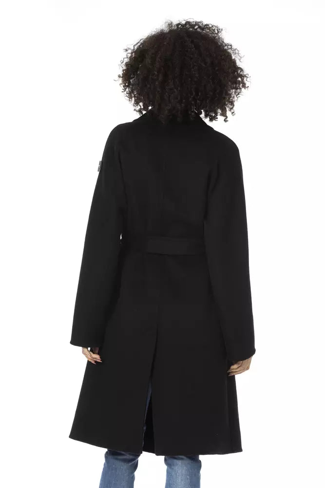 Baldinini Trend Black Wool Women Trench Coat