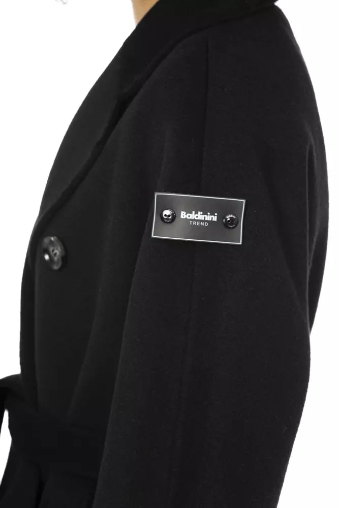 Baldinini Trend Black Wool Women Trench Coat