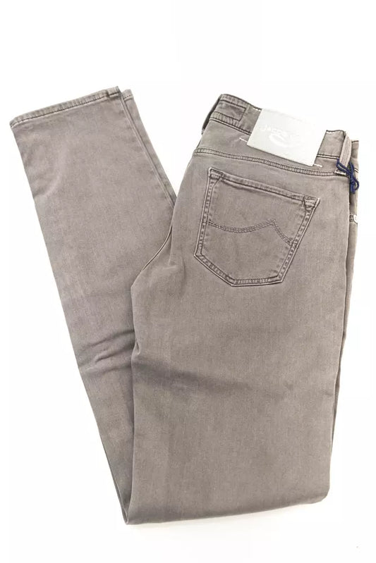 Jacob Cohen Gray Cotton-Like Women Jeans