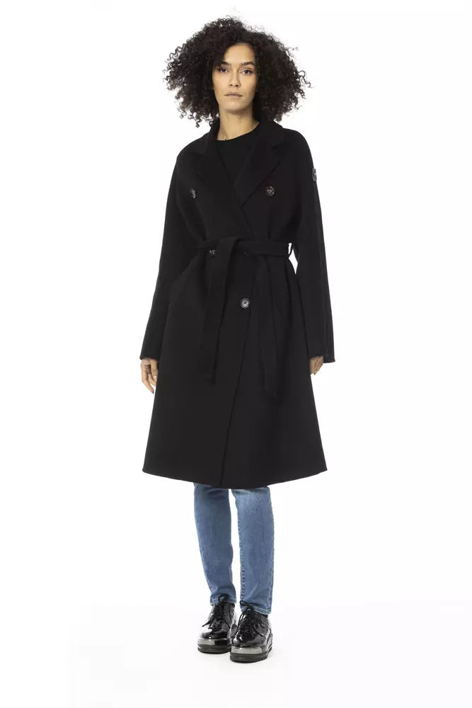 Baldinini Trend Black Wool Women Trench Coat