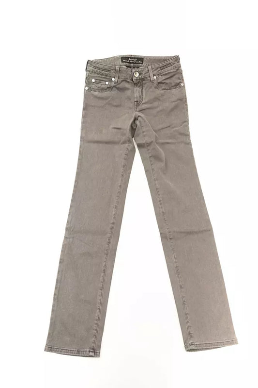 Jacob Cohen Gray Cotton-Like Women Jeans