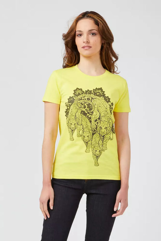 Custo Barcelona Yellow Cotton Women T-Shirt