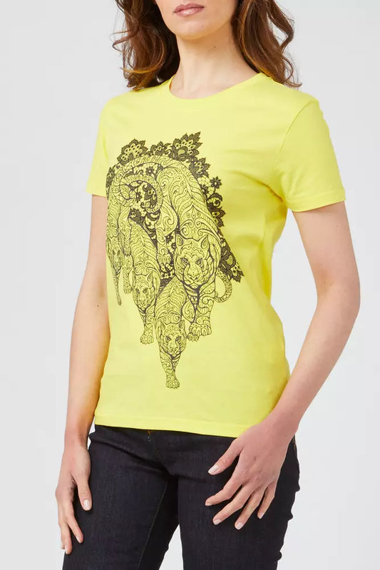 Custo Barcelona Yellow Cotton Women T-Shirt