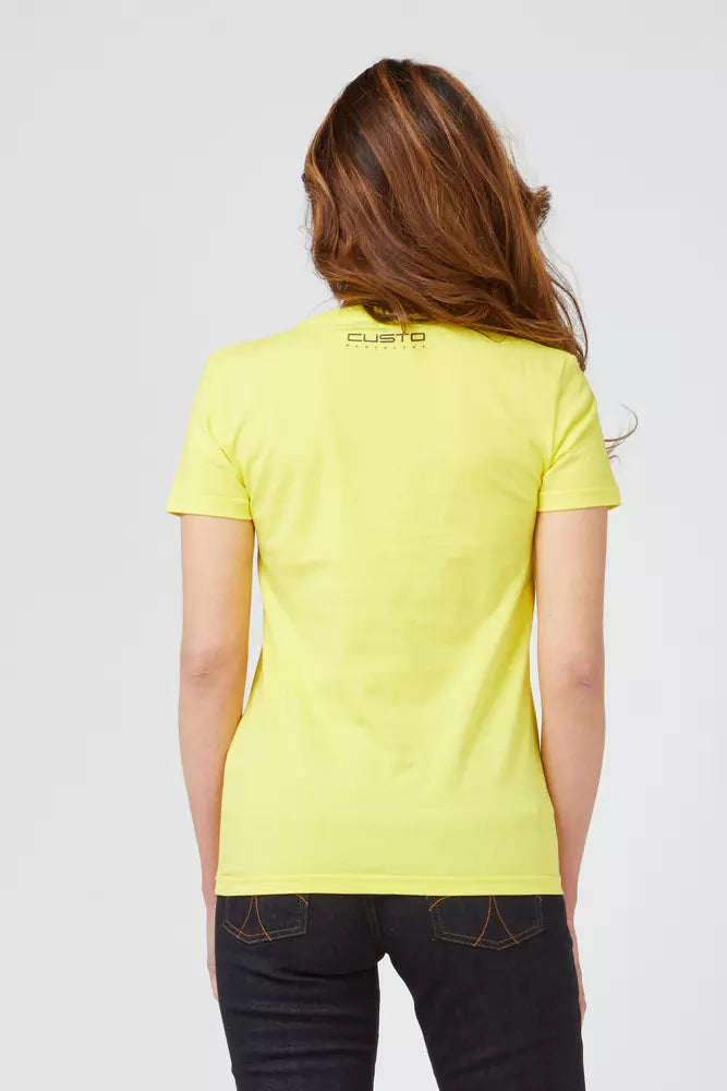 Custo Barcelona Yellow Cotton Women T-Shirt