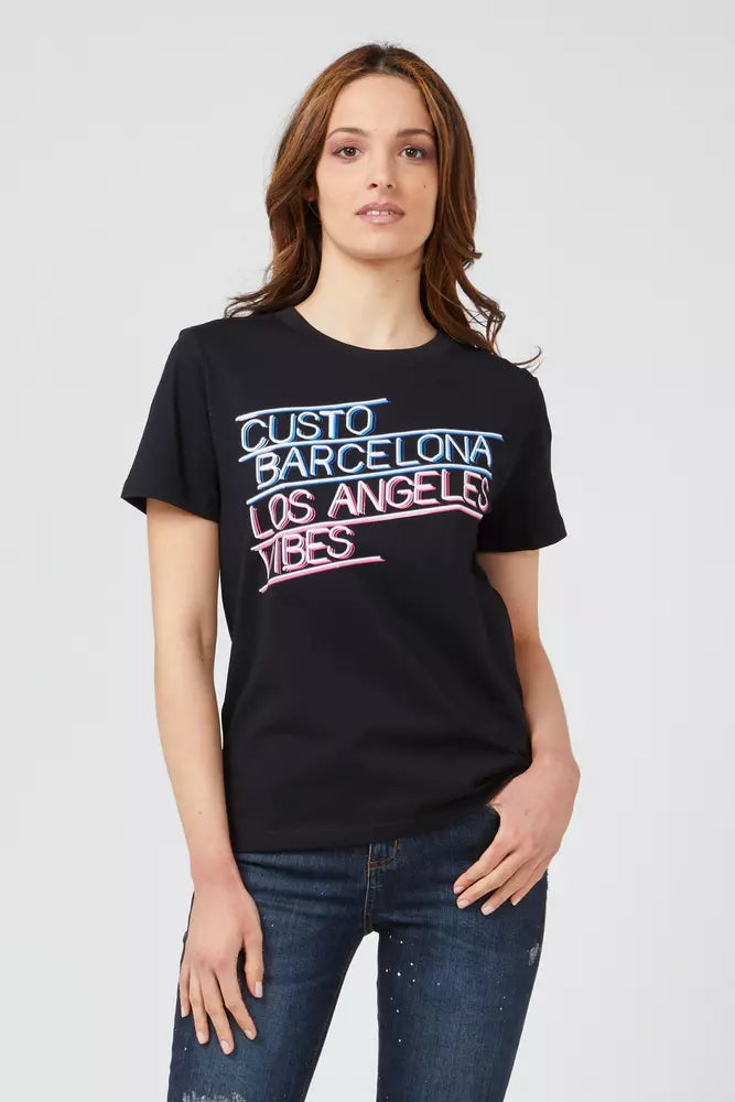 Custo Barcelona Black Cotton Women T-Shirt