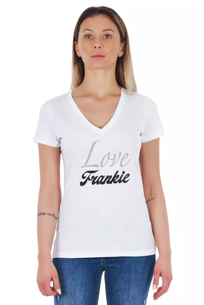 Frankie Morello White Cotton Women TShirt