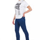 Frankie Morello Blue Cotton Women Skinny Jean