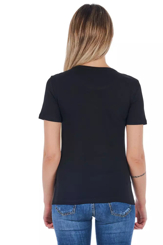 Frankie Morello Black Cotton Women T-Shirt