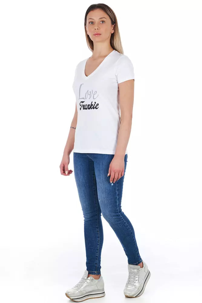 Frankie Morello White Cotton Women TShirt