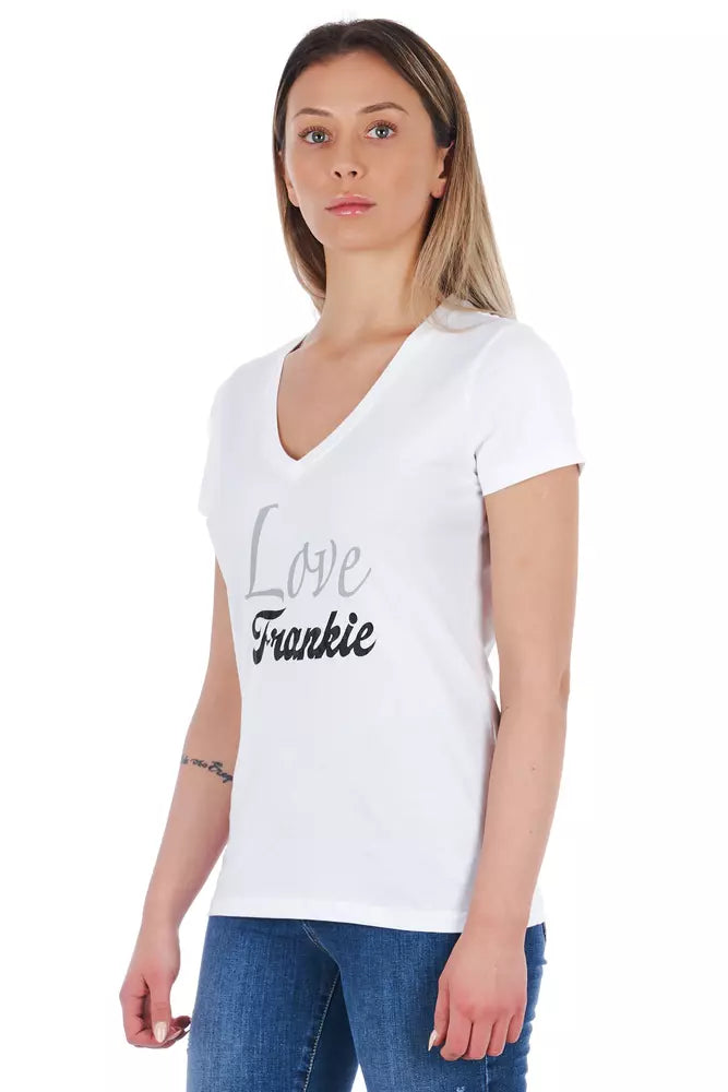 Frankie Morello White Cotton Women TShirt