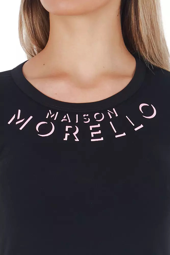 Frankie Morello Black Cotton Women T-Shirt