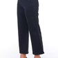 Frankie Morello Black Cotton Women Cropped Pant