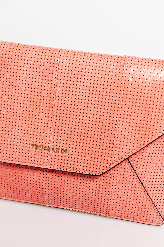 Trussardi Pink Leather Women Clutch