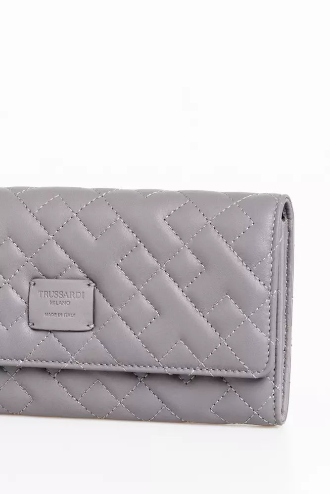 Trussardi Gray Leather Women Wallet