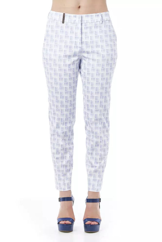 Peserico White Cotton Women Trouser