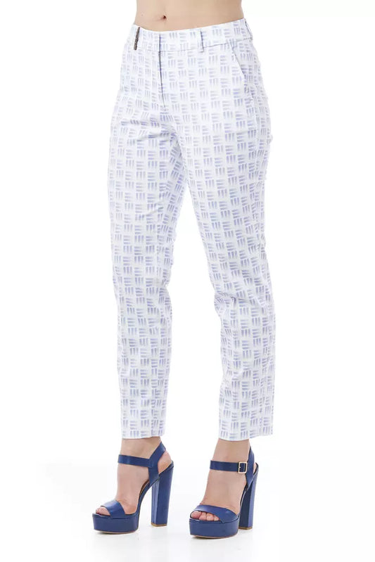 Peserico White Cotton Women Trouser