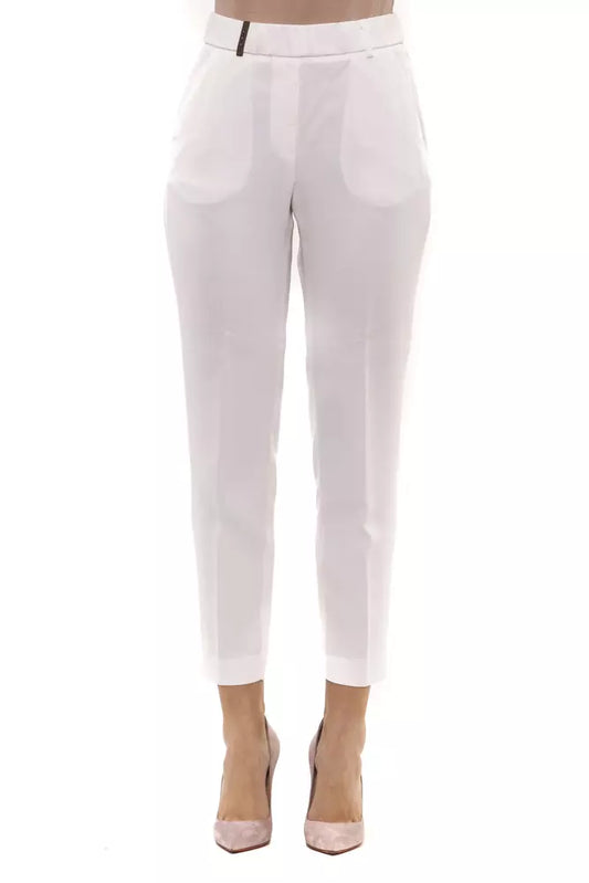 Peserico White Viscose Women Trouser