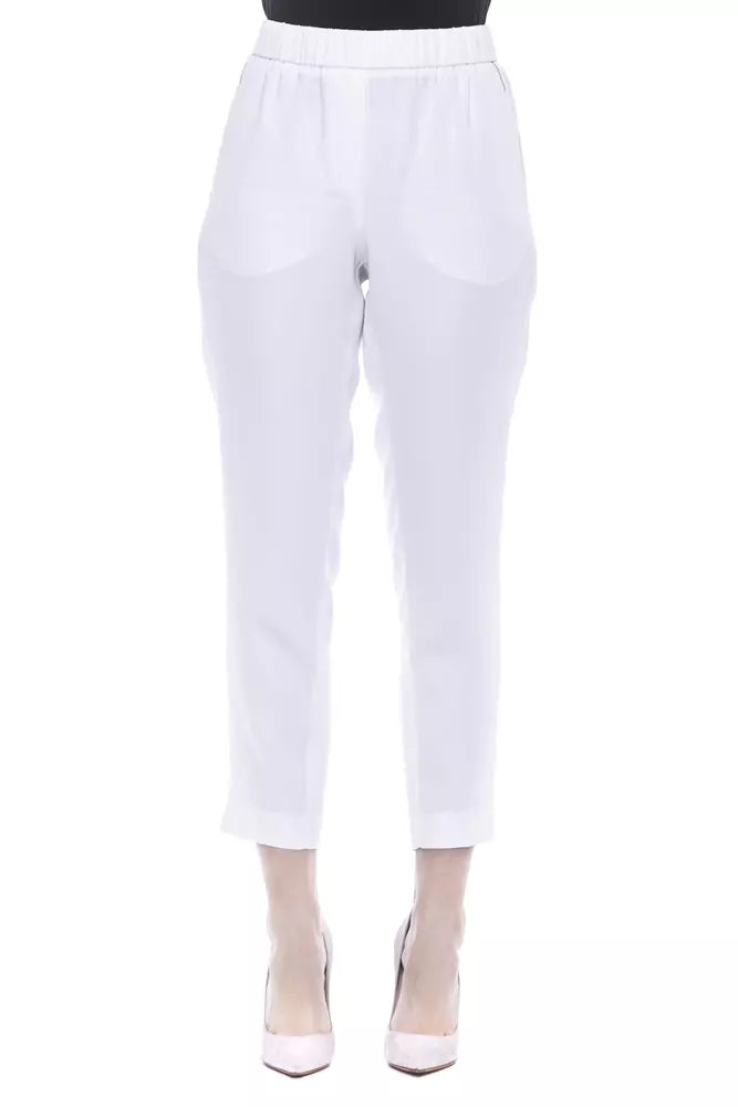 Peserico White Viscose Women Pants