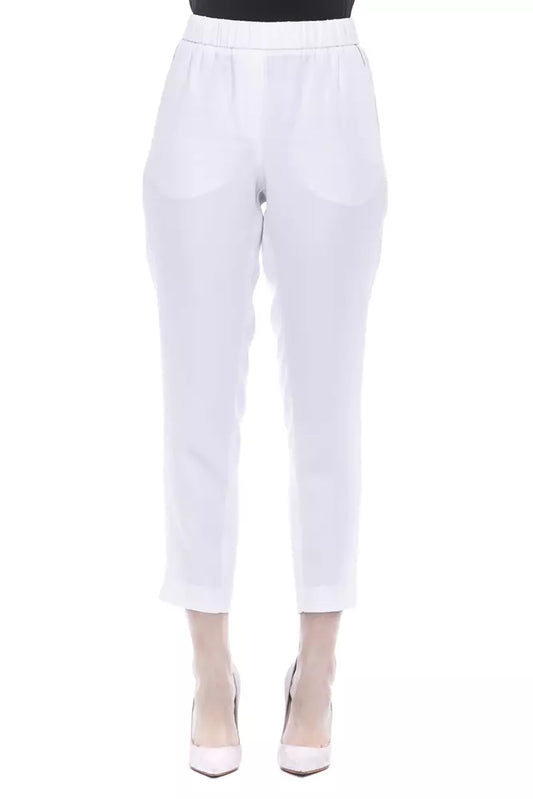 Peserico White Viscose Women Pants