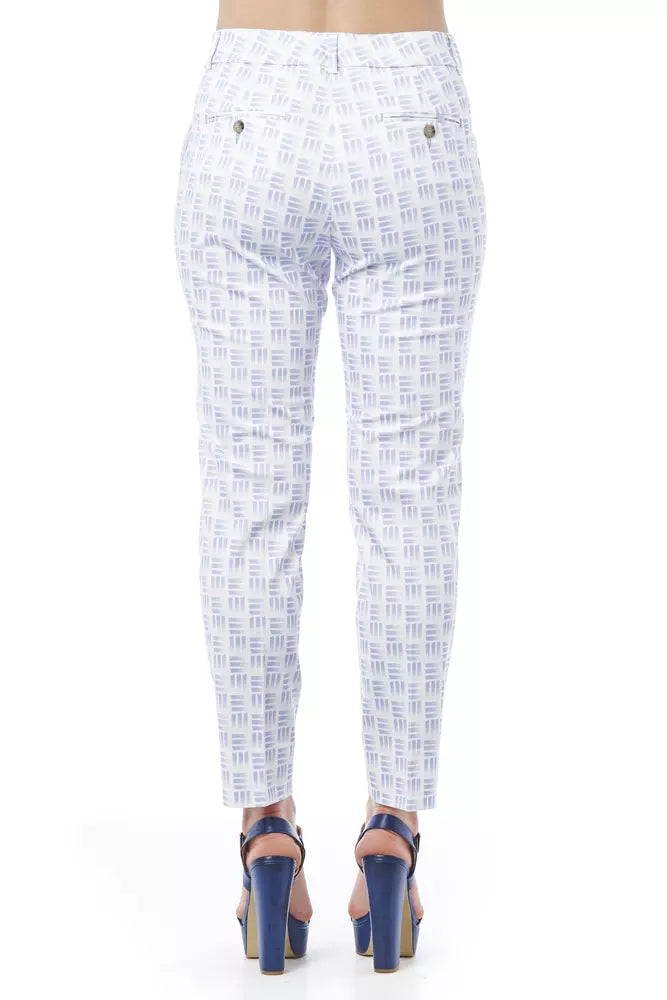 Peserico White Cotton Women Trouser