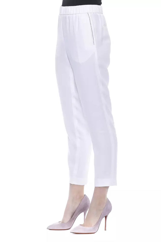 Peserico White Viscose Women Pants