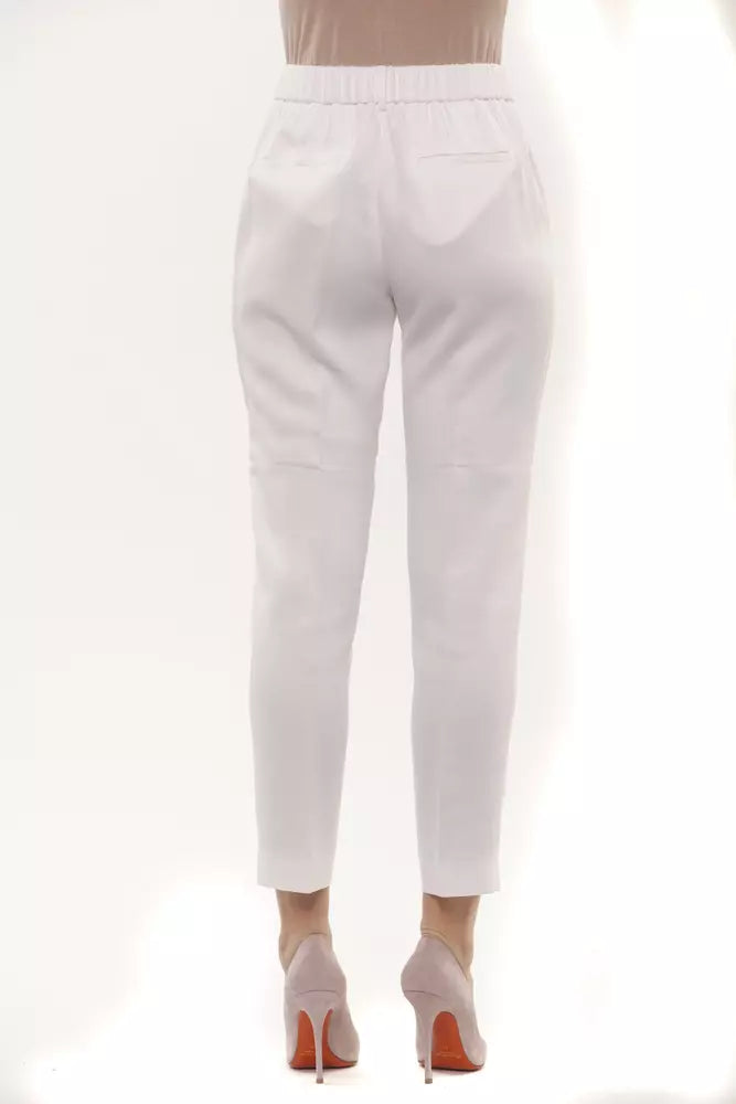 Peserico White Viscose Women Trouser