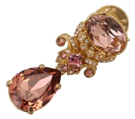 Dolce & Gabbana Exquisite Gold-Toned Crystal Brooch