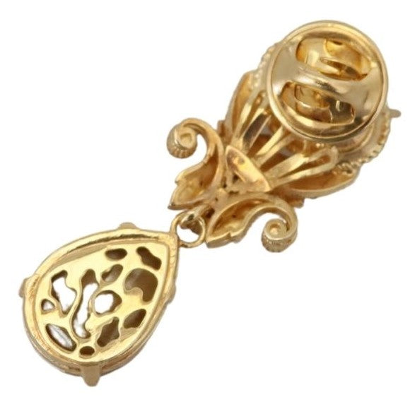 Dolce & Gabbana Exquisite Gold-Toned Crystal Brooch