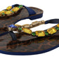 Dolce & Gabbana Blue Leopard Crystal Embellished Sandals