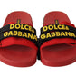 Dolce & Gabbana Chic Red Slide Sandals