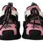 Dolce & Gabbana Chic Black Lace-up Sneakers with Pink Detail